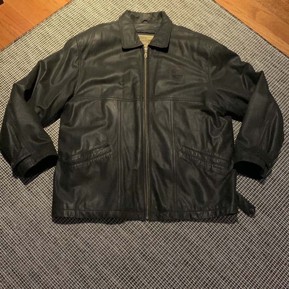 Rivers End black leather jacket